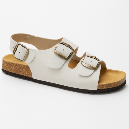 Bio. Sandalias en Piel - Mujer. Cómodas. Color Beige