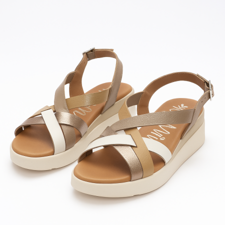 Oh My Sandals! - Sandalia mod. Nerea - Taupe de Piel para Mujer – Muy Cómoda, de Moda, Hecha en España